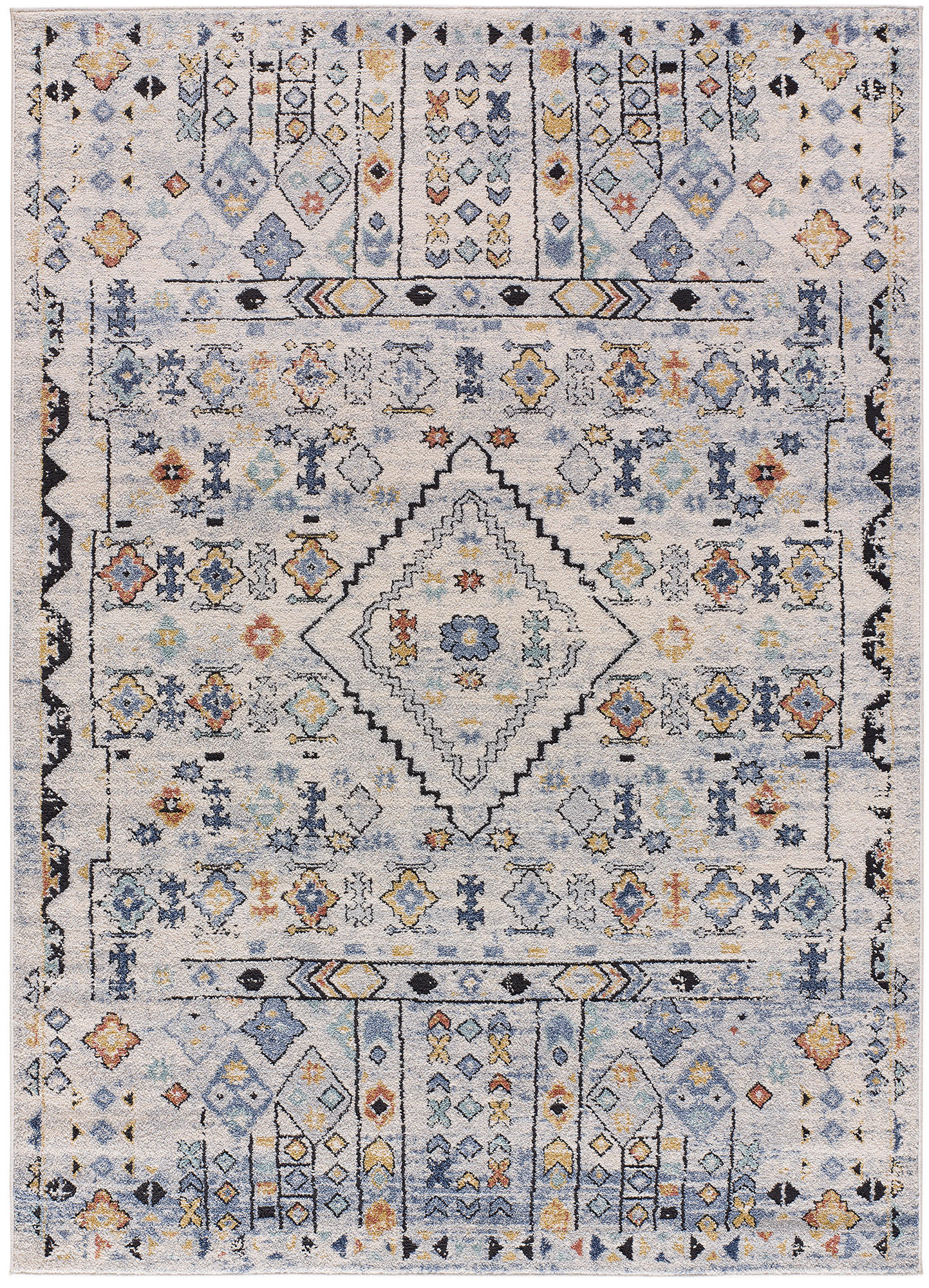 VINTAGE-TEPPICHE Beige Mabel 120/170 cm - Blau/Beige, Textil (120/170cm) - Atticgo