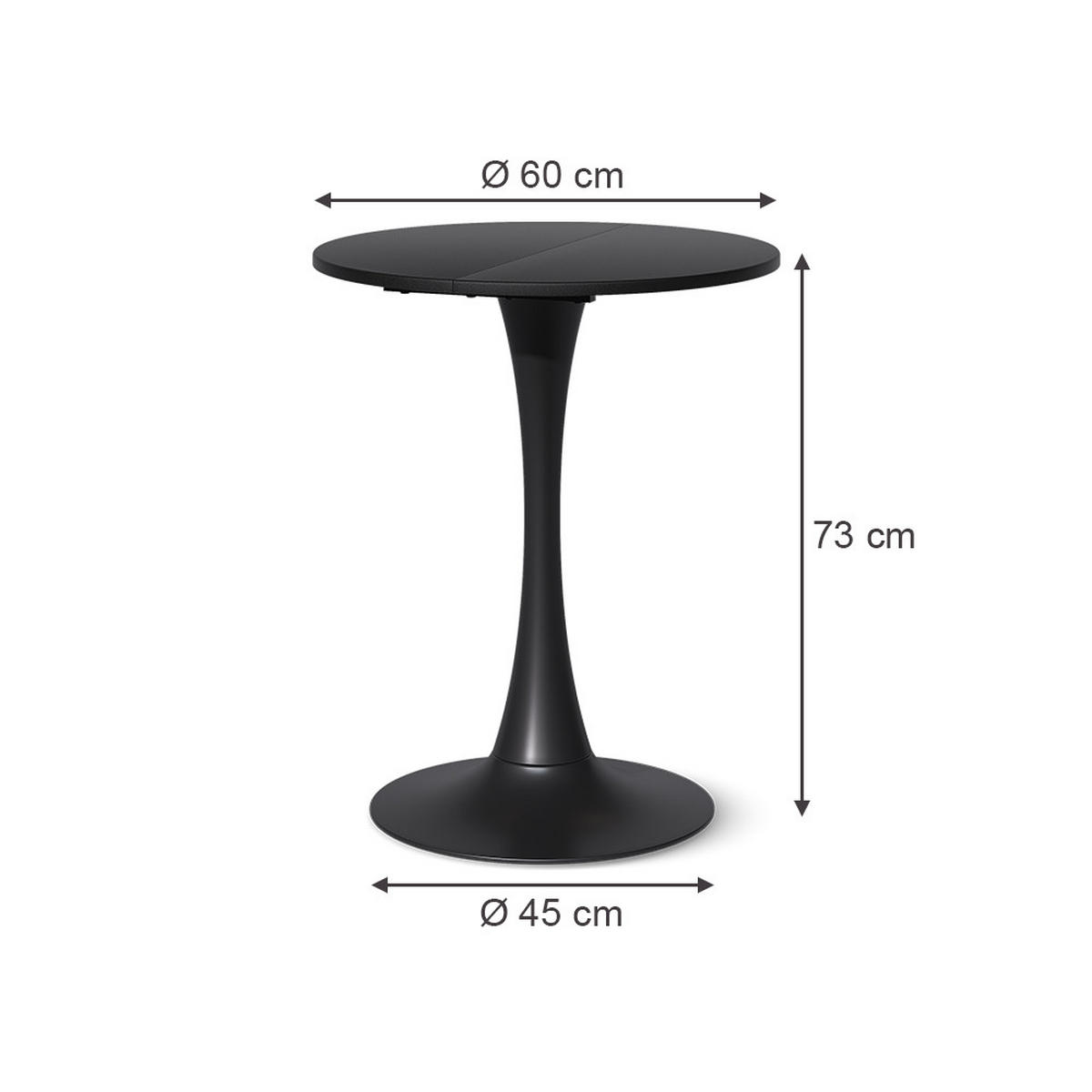 JEDILNA MIZA Carl Črna 60 x 60 cm - črna, leseni material (60/60/73cm) - Vicco