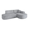 ECKSOFA Ottomane Rechts MARI-L1-v3 - 243x171x83 cm Grau Velours - Schwarz/Grau, Holzwerkstoff/Kunststoff (171/243cm) - ALTDECOR
