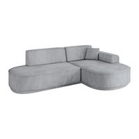 ECKSOFA Ottomane Rechts MARI-L1-v3 - 243x171x83 cm Grau Velours - Schwarz/Grau, Holzwerkstoff/Kunststoff (171/243cm) - ALTDECOR