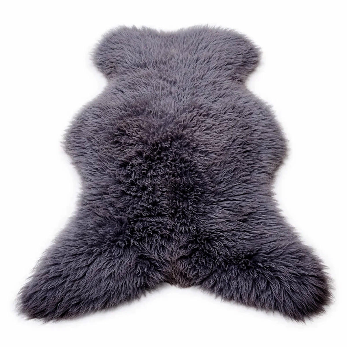 LAMMFELL Öko Schaffell grau kurzhaar 2. Wahl Teppich ca. 125 cm - Dunkelgrau/Grau, Fell (75/125cm) - Provellus