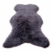 LAMMFELL Öko Schaffell grau kurzhaar 2. Wahl Teppich ca. 105 cm - Dunkelgrau/Grau, Fell (60/105cm) - Provellus
