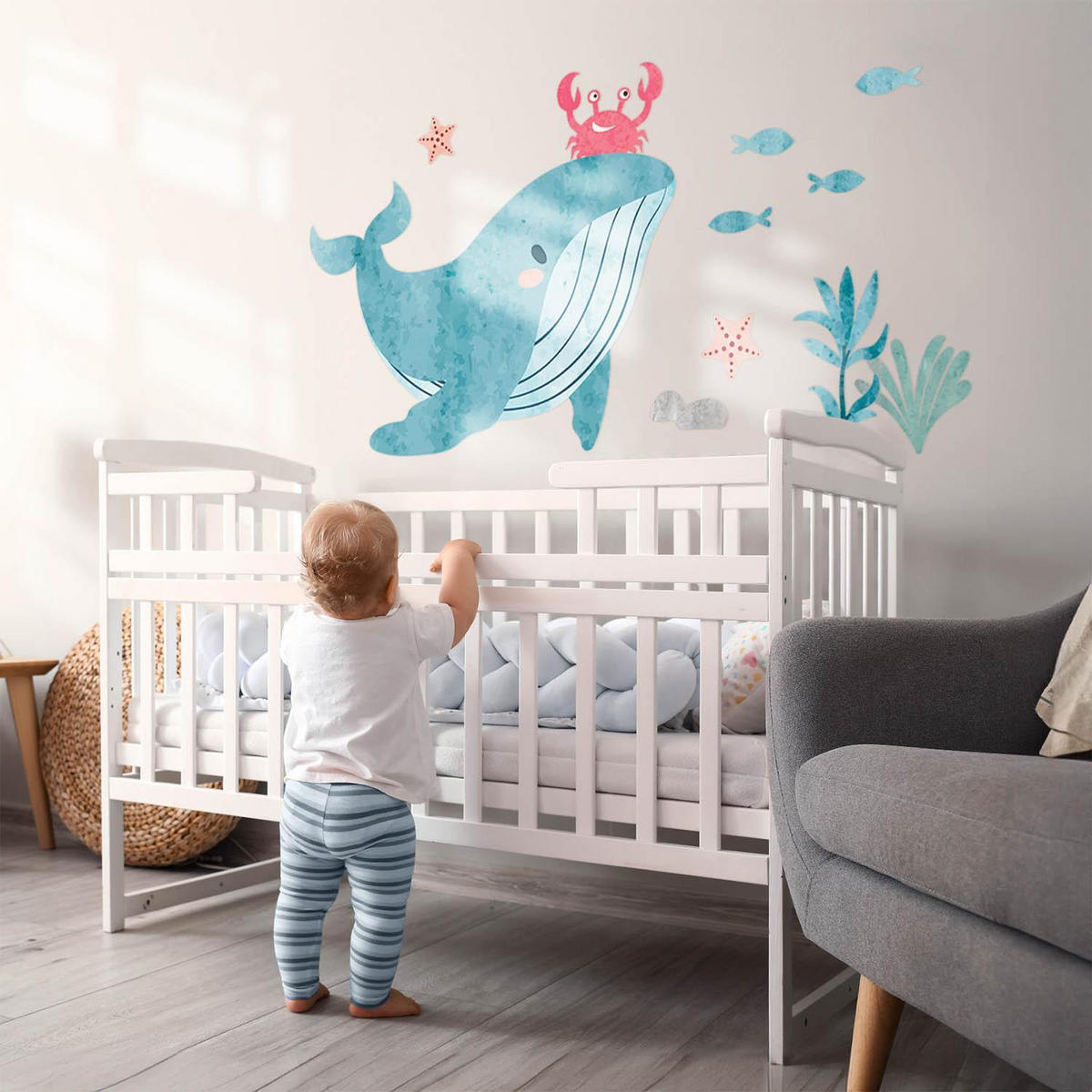 WANDAUFKLEBER 60x72cm - Unterwasserwelt - Multicolor, Kunststoff (60/72/0.1cm) - Wallfluent