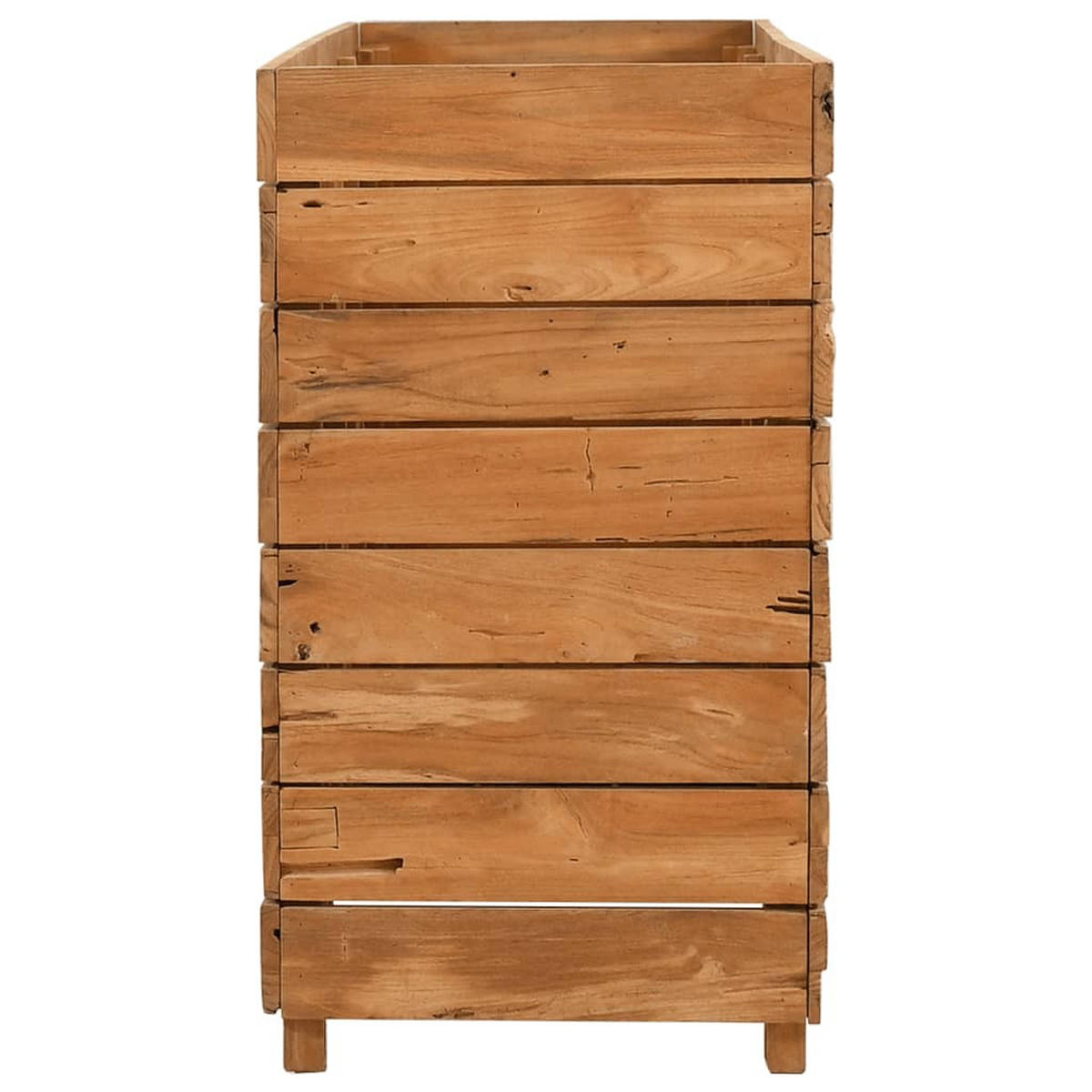 HOCHBEET 150x40x72 cm Teak Altholz und Stahl - Braun, Holz (150/72/40cm) - furnicato