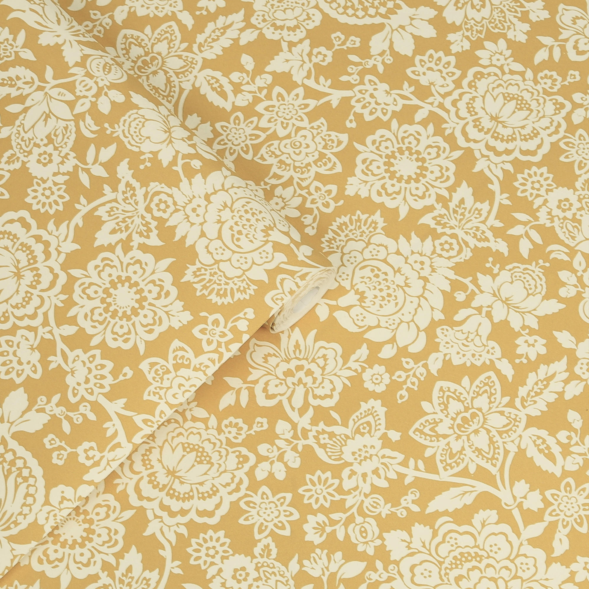 VLIESTAPETE Trailing Laurissa Blass Ockergelb - Gelb, Papier/Kunststoff (52/1000cm) - Graham & Brown