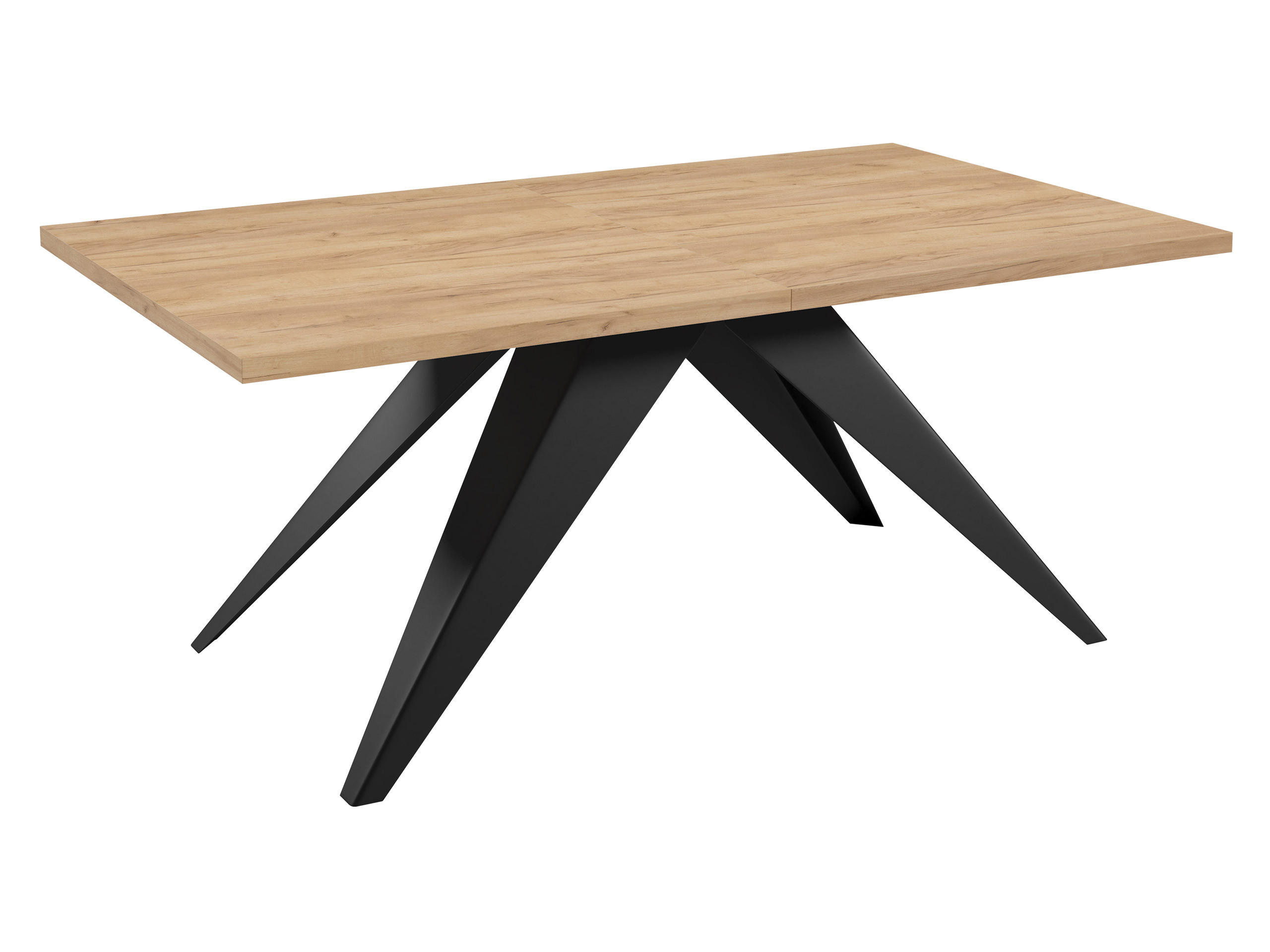 TISCH Vento 100 Ausziehbar - Eichefarben/Schwarz, Holzwerkstoff/Metall (80/140/76cm) - MIRJAN24