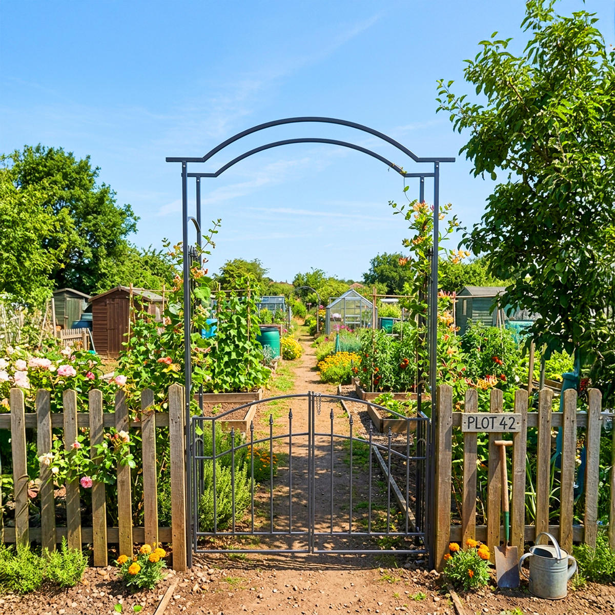 ROSENBOGEN - Schwarz, Metall (140/216/40cm) - Relaxdays