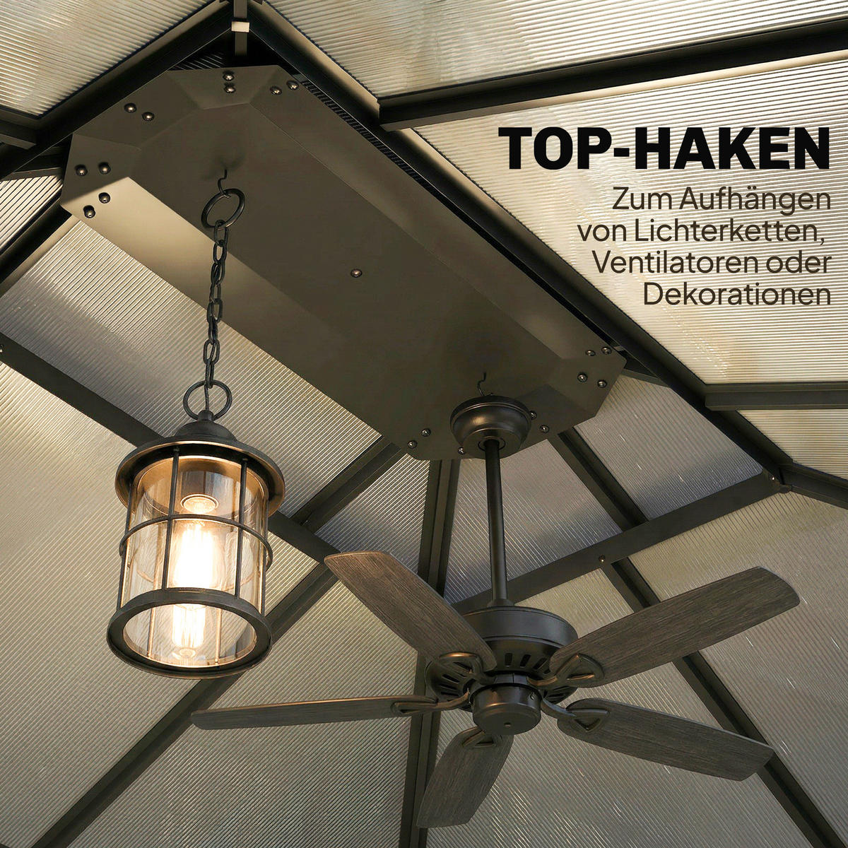 PAVILLON Metall Polycarbonat Dunkelgrau - Dunkelgrau, Metall (296/285/356cm) - Outsunny