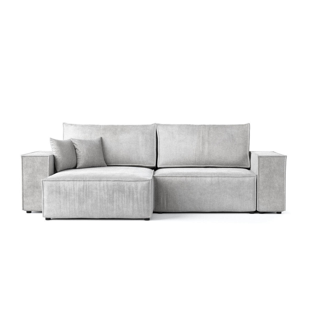 ROHOVÁ SEDAČKA CAVO, textil, Světle šedá - černá/světle šedá, dřevo/kompozitní dřevo (255/148cm) - AltaBeds