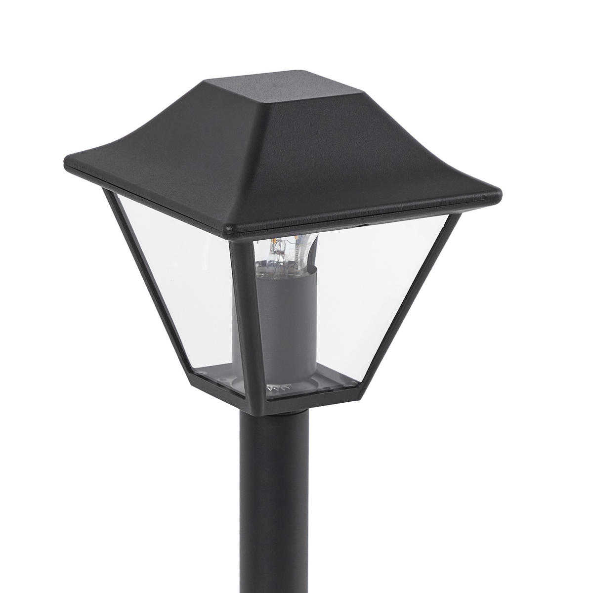 POLLERLEUCHTE Schwarz Gosaba - Schwarz, Metall (18/18/94cm) - Beliani