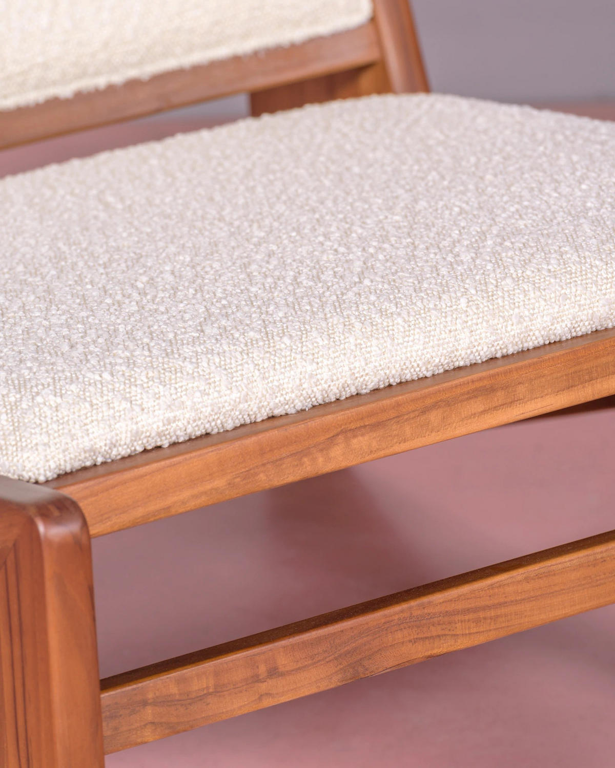 SESSEL Boucle Weiß - Weiß, Holz (60/57/71cm) - Nest Dream