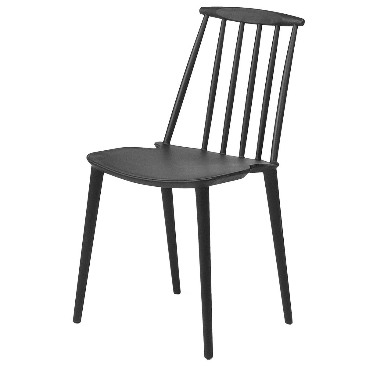 ÉTKEZŐSZÉK 2 darabos Szett Műanyag Fekete Ventnor - fekete, műanyag (49/83/41cm) - Beliani