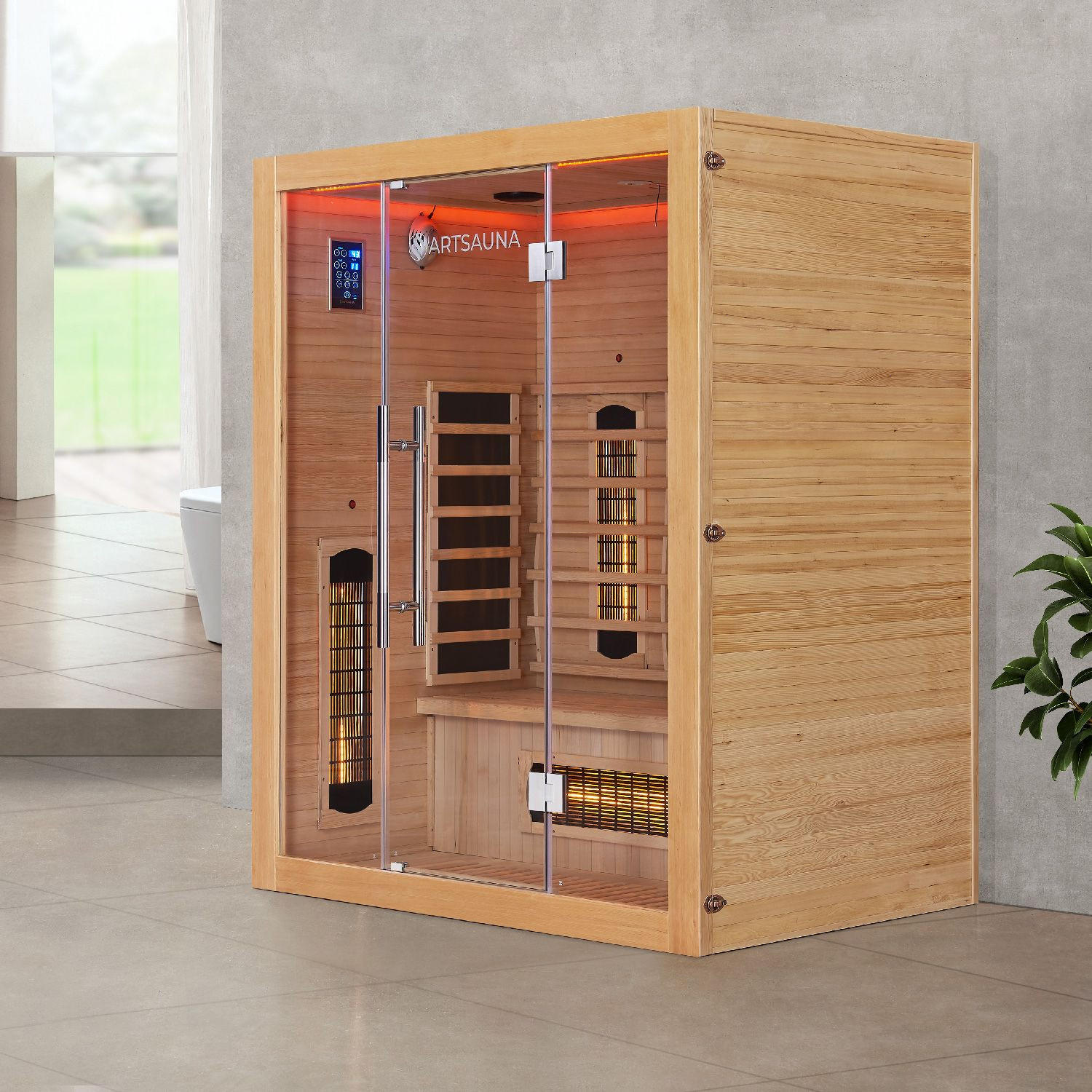 INFRAROTKABINE Kiruna160 mit Dual Technologie - Naturfarben, Holz (160/190/105cm) - Artsauna