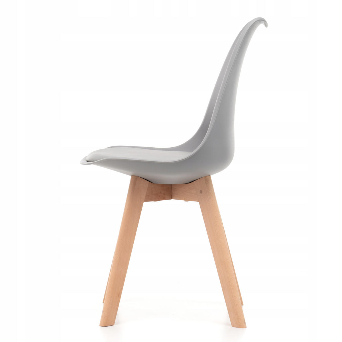 STUHL skandinavisch Dublin hell grau mit Kissen - Hellgrau/Naturfarben, Holz/Kunststoff (49/83/54cm) - NEW HOME