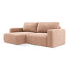 ECKSOFA mit Schlaffunktion links Chenille Stoff Pink - Pink/Koralle, Kunststoff/Textil (149/244cm) - Makamii