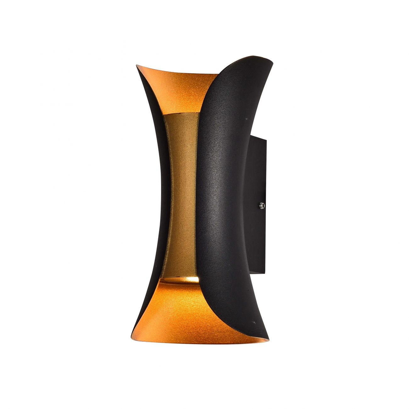 WANDLEUCHTE Foria, Schwarz und gold, 20cm - Goldfarben, Metall (10.5/20/9cm) - KOSILUM