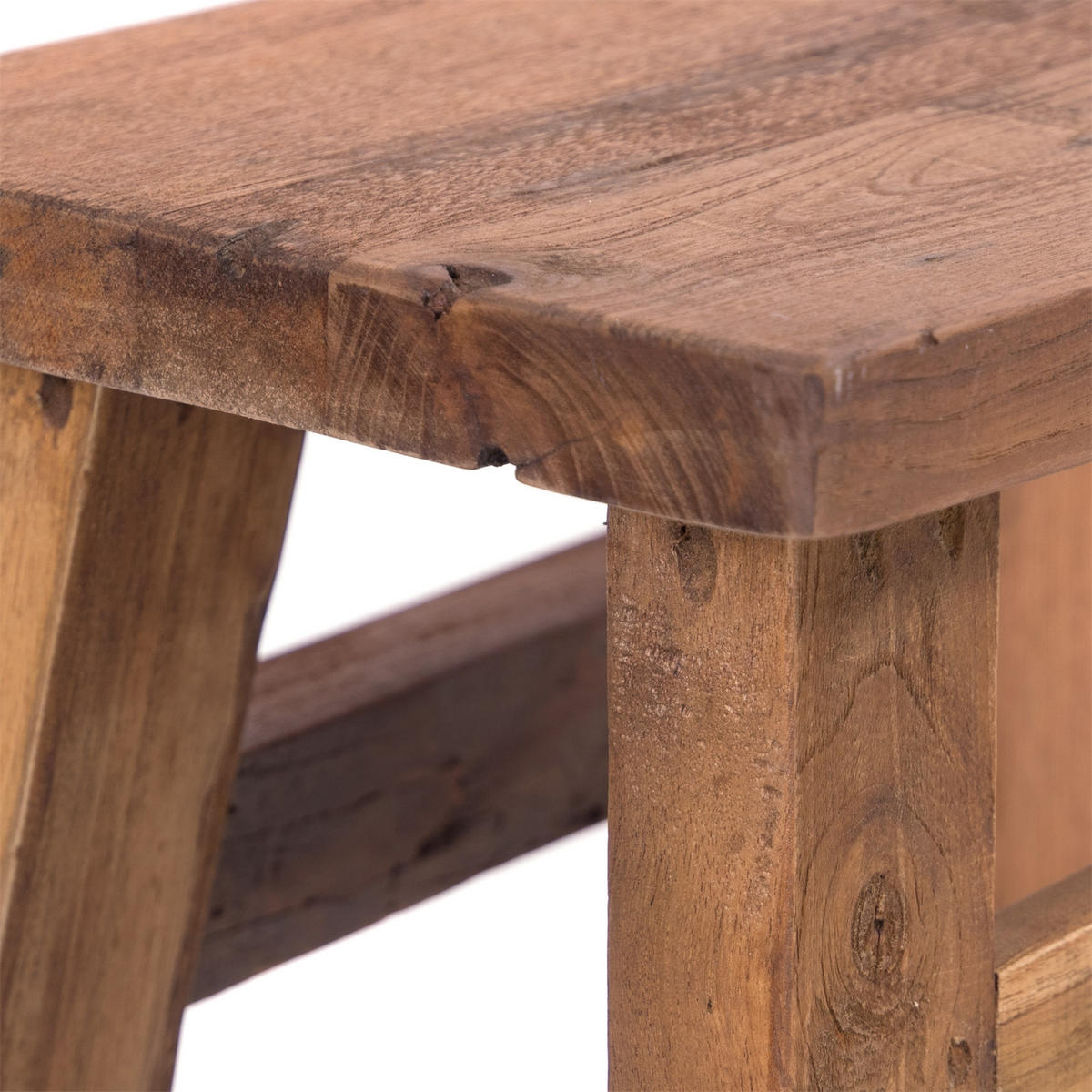 HOCKER HOCKER Noah 50 Recyclingholz massiv naturfarben - Naturfarben, Holz (50/50/30cm) - DESIGN DELIGHTS
