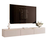 HÄNGENDER TV-Schrank SELIA 200 cm, Kaschmir mit goldener Zierleiste, LED-Beleuchtung - Kaschmir, Holzwerkstoff (200/28.5/35cm) - Idohome
