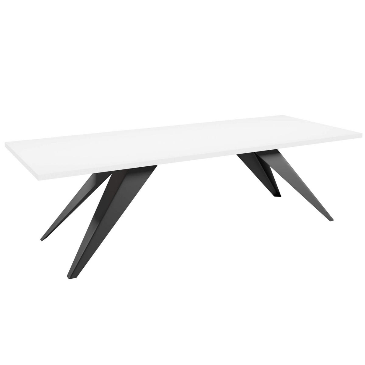 ESSTISCHE SENTO - Schwarz/Weiß, Holzwerkstoff (90/160/76cm) - Meblini