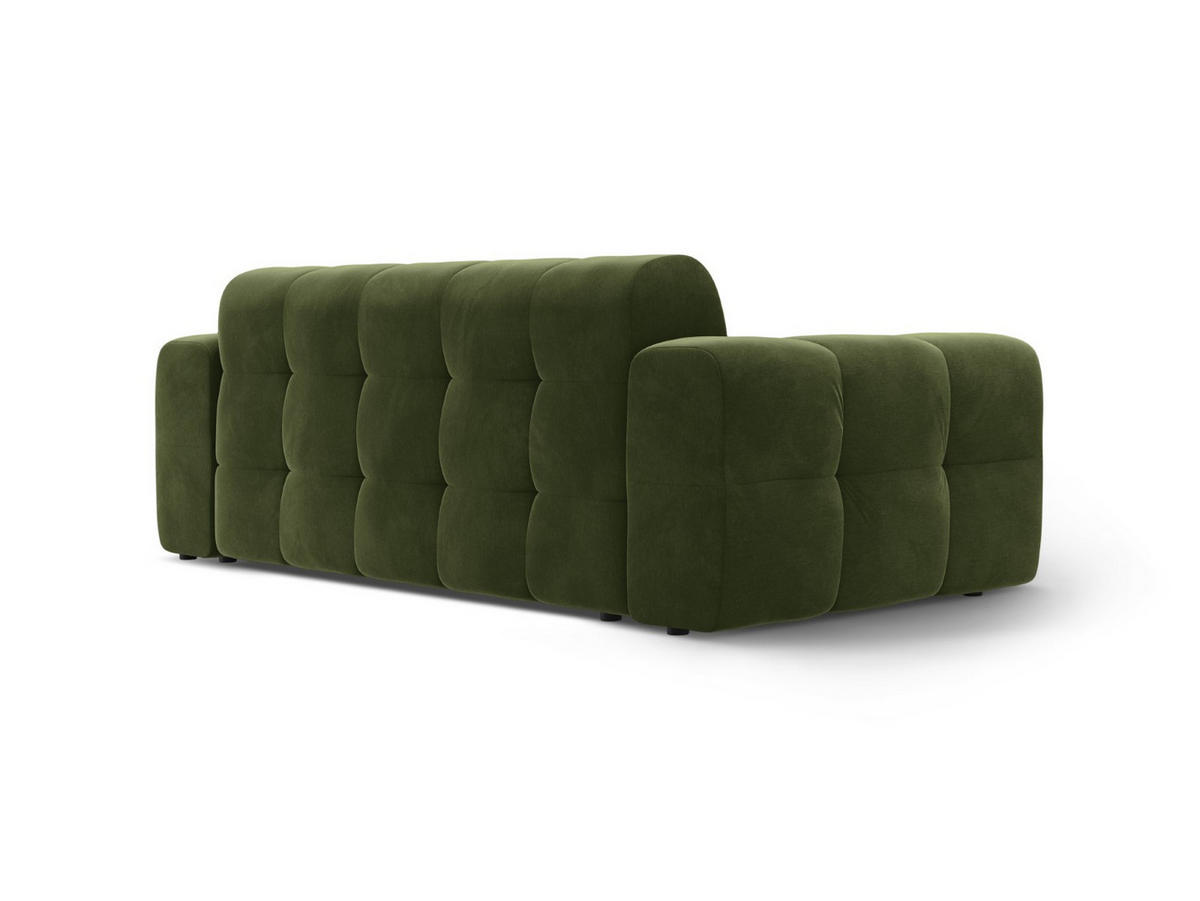 SOFA Kendal aus Samt armeegrün 3 Sitzplätze - Olivgrün, Textil (103/79/222cm) - Micadoni
