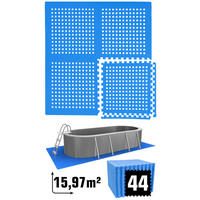 POOLMATTEN 16m² 44 EVA Matten 62 cm Blau - Blau, Kunststoff (62/62cm) - eyepower
