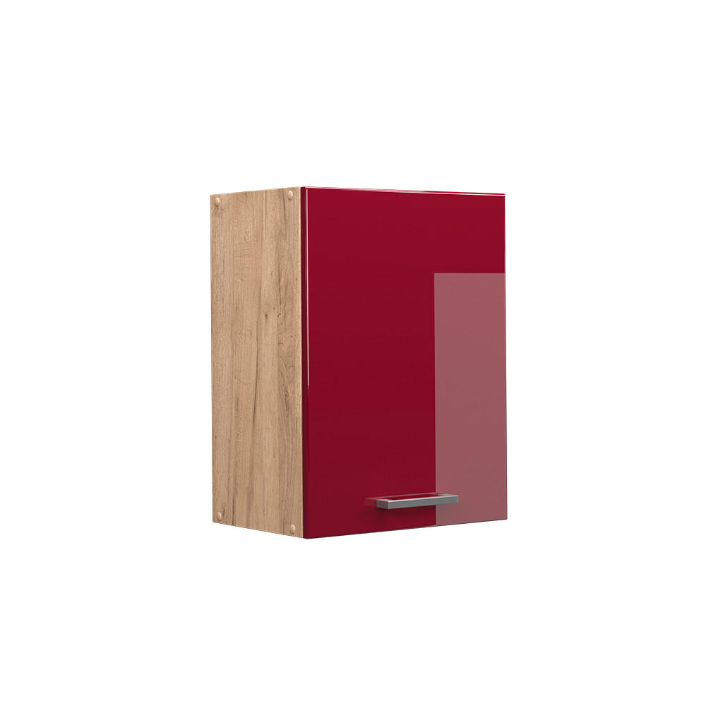 HÄNGESCHRANK R-Line Rot Hochglanz 45 cm - Honigeiche/Bordeaux, Holzwerkstoff (45/60/31cm) - Vicco
