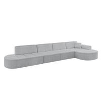 ECKSOFA Ottomane Rechts TARO-L3 - 413x171x79,5 cm Grau - Grau, Holzwerkstoff/Textil (413/171cm) - ALTDECOR