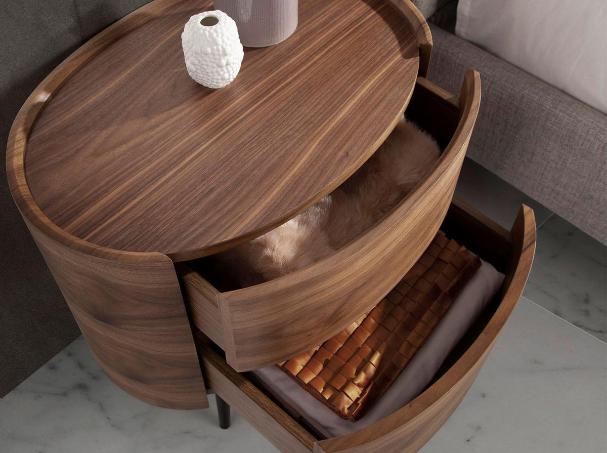 NACHTTISCH Nussbaum und schwarzer Stahl - Multicolor/Schwarz, Holz/Holzwerkstoff (60/60/42cm) - ANGEL CERDA