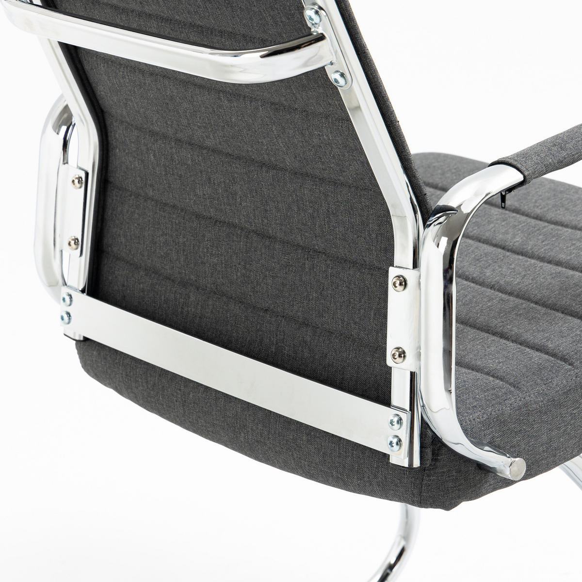 BESUCHERSTUHL OFFICE COMFORT 2er Set LB Stoff Dunkelgrau - Dunkelgrau/Silberfarben, Textil/Metall (56/94/64cm) - SVITA