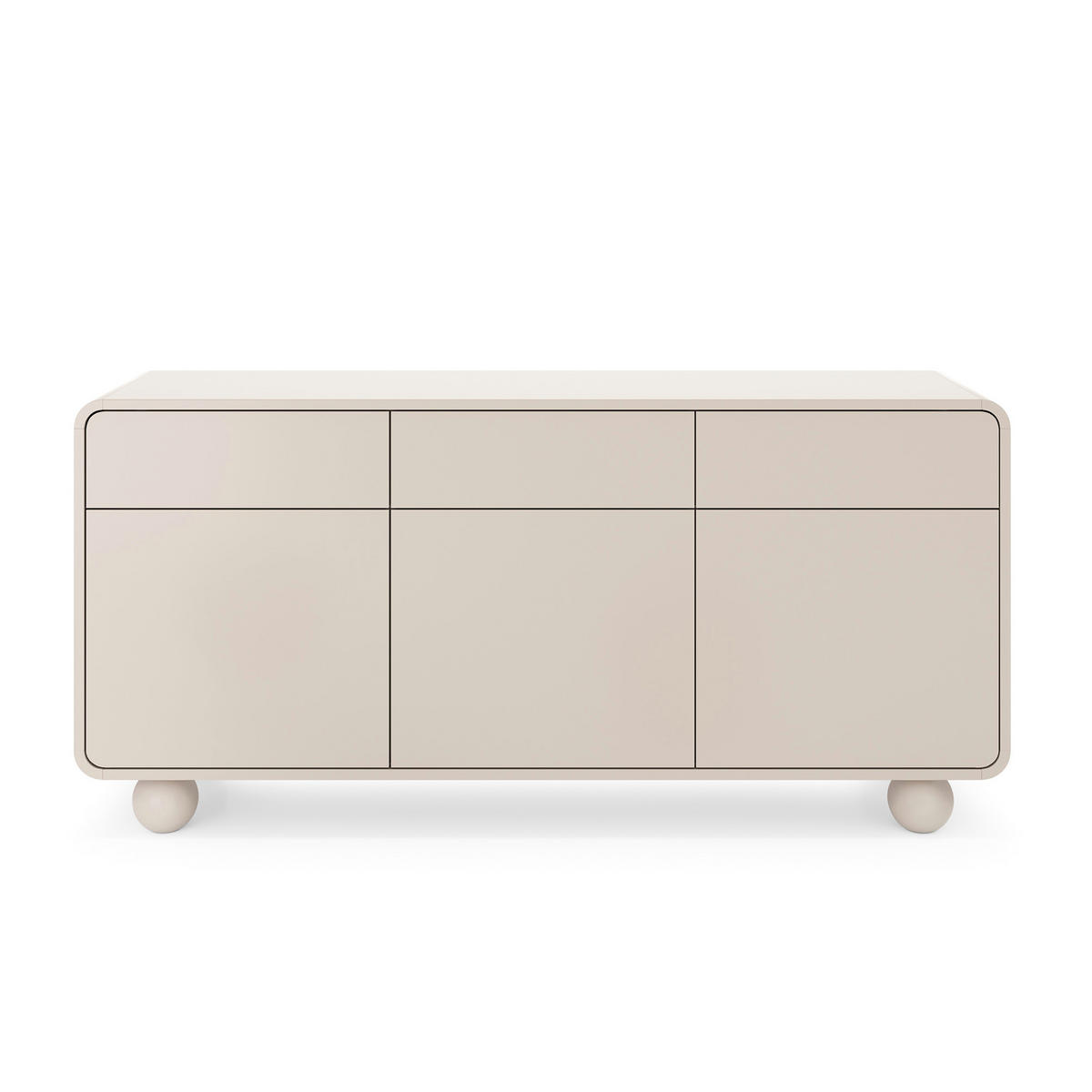 SIDEBOARD KAMLOOPS KOM2-3D3S Abgerundeter Korpus, Kaschmir - Kaschmir, Holz/Holzwerkstoff (160/75/39cm) - Komodee