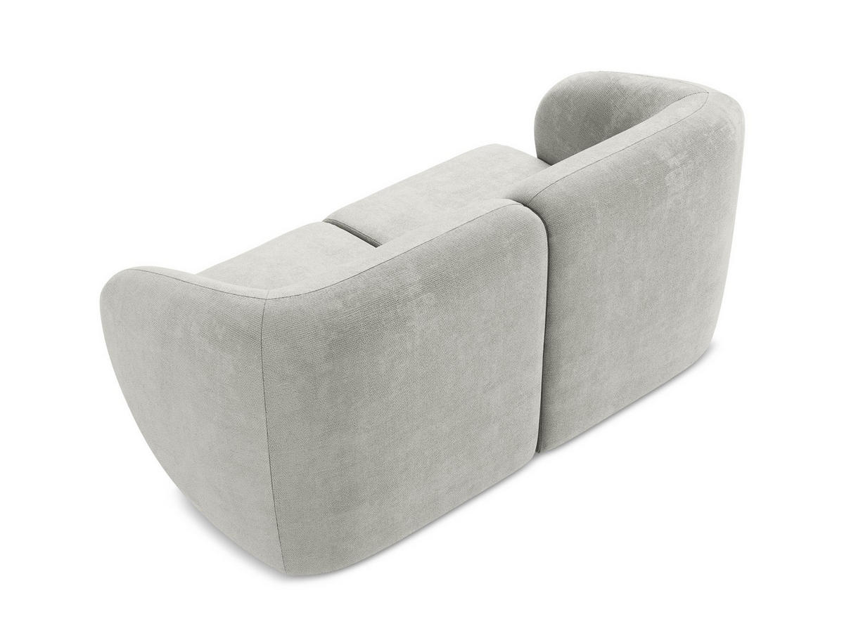 2-SITZER-SOFA Chenille Stoff Grau - Hellgrau/Schwarz, Holzwerkstoff/Kunststoff (174/75/94cm) - Makamii
