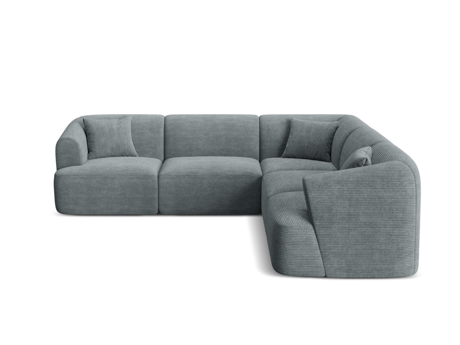 SYMMETRISCHES-MODULARES-ECKSOFA Campi aus Cord dunkelgrau 6 Sitzplätze - Dunkelgrau, Textil (255/255cm) - Cosmopolitan Design