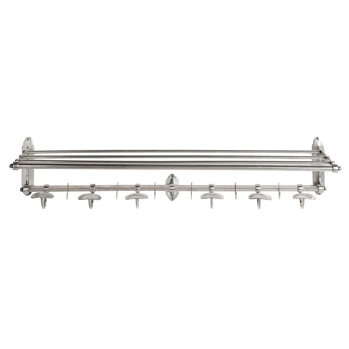 WANDGARDEROBE aus versilbertem Messing - 100/20/28 cm - Silberfarben, Metall (20/28/100cm) - Signature