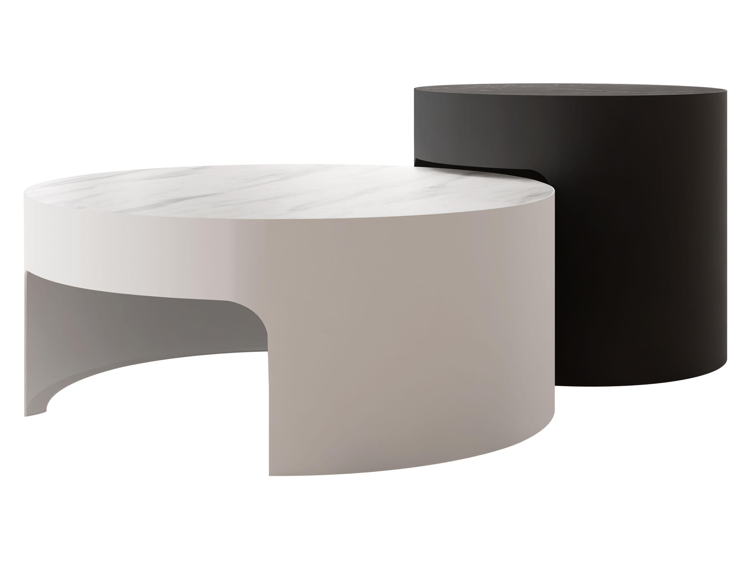COUCHTISCH-SET Vellaro - Schwarz/Weiß, Holzwerkstoff/Metall (76/76/32cm) - MIRJAN24