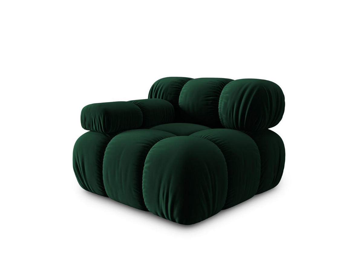 MODUL links Bellis aus Samt flaschengrün - Dunkelgrün, Textil (94/70/94cm) - Micadoni