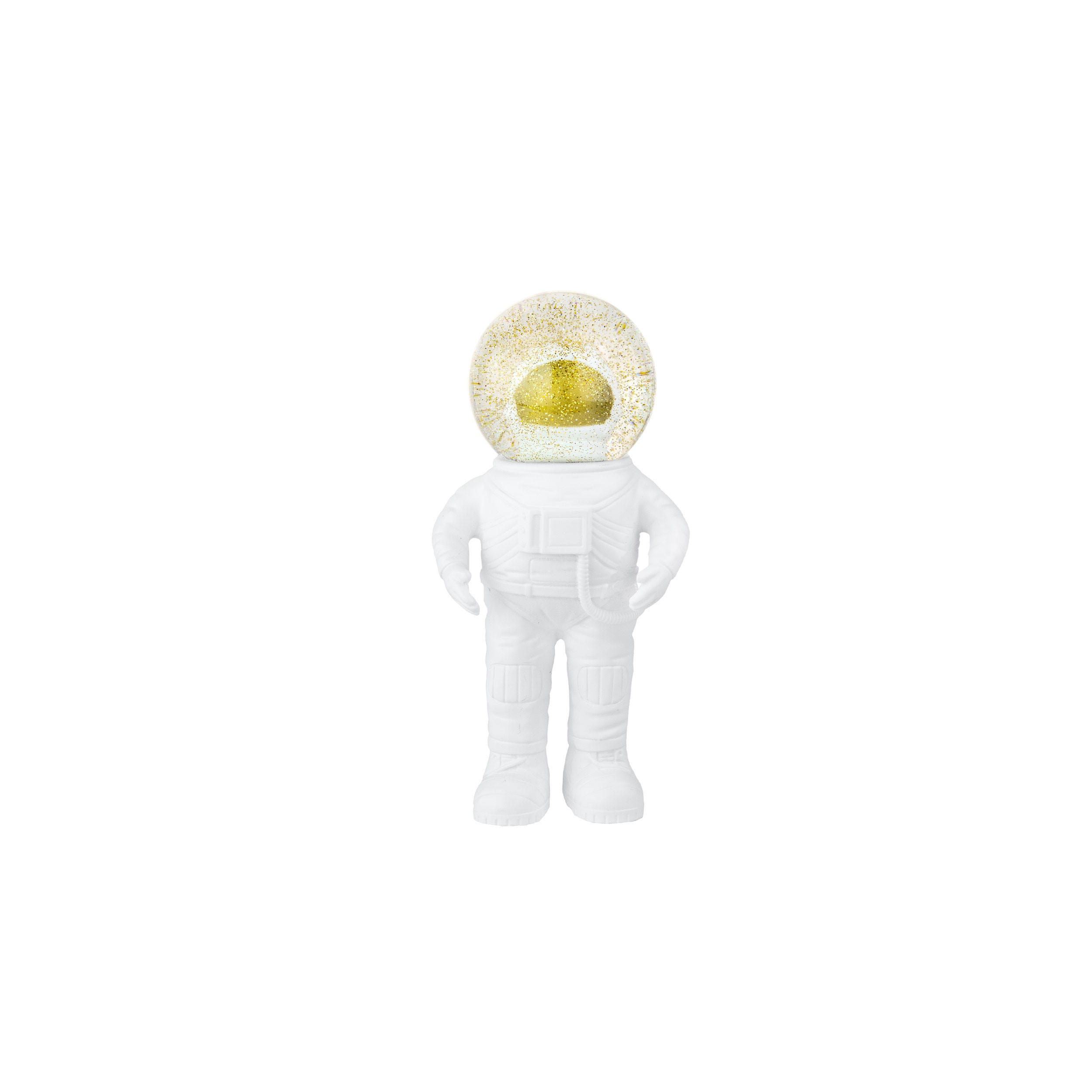 SCHNEEKUGEL Summerglobe The Astronauts Small, Glas / Polyresin, Weiß, 13 cm - Weiß, Glas (6/13/5cm) - Donkey Products