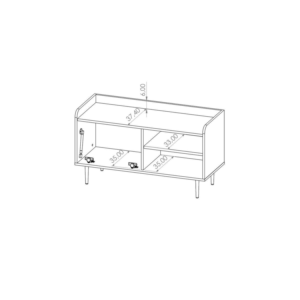 TV-LOWBOARD Nero 100 cm breite mit Metallfüße - Hellbraun/Schwarz, Holzwerkstoff/Metall (100/56/40cm) - Ravio