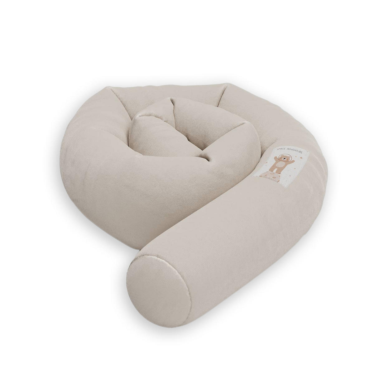 NESTCHENSCHLANGE Cozy "Space Adventure Oat Milk" 190 cm Bettschlange - Hellbraun/Grau, Textil (15/190cm) - Sämann – make a difference.