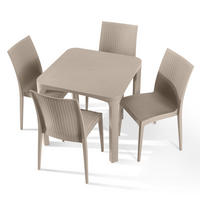 GARTENMÖBEL-SET LEOPSI, ETULI 5-tlg, Beige - Beige, Kunststoff - KONSIMO®