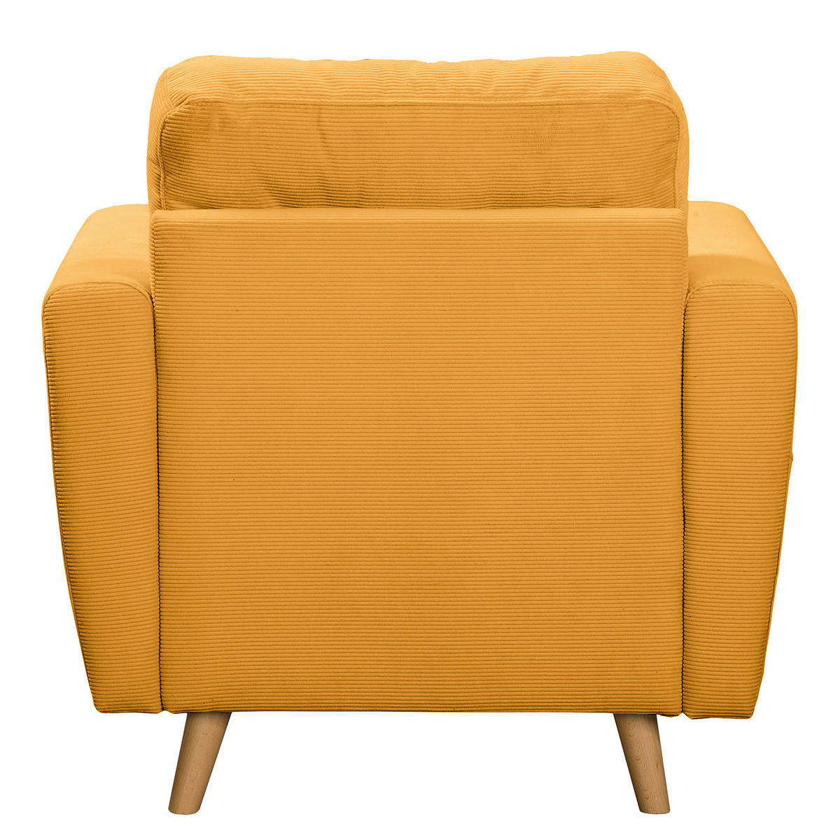 SESSEL - Gelb/Braun, Holz/Textil (80/90/87cm) - home24