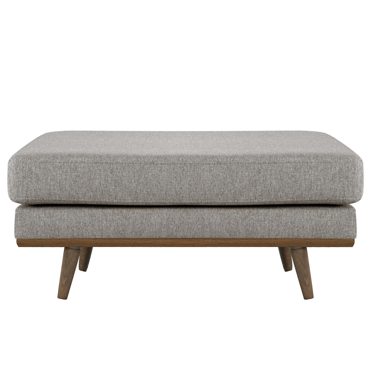 POLSTERHOCKER - Eichefarben/Graubraun, Eichenholz/Textil (85/43/60cm) - home24