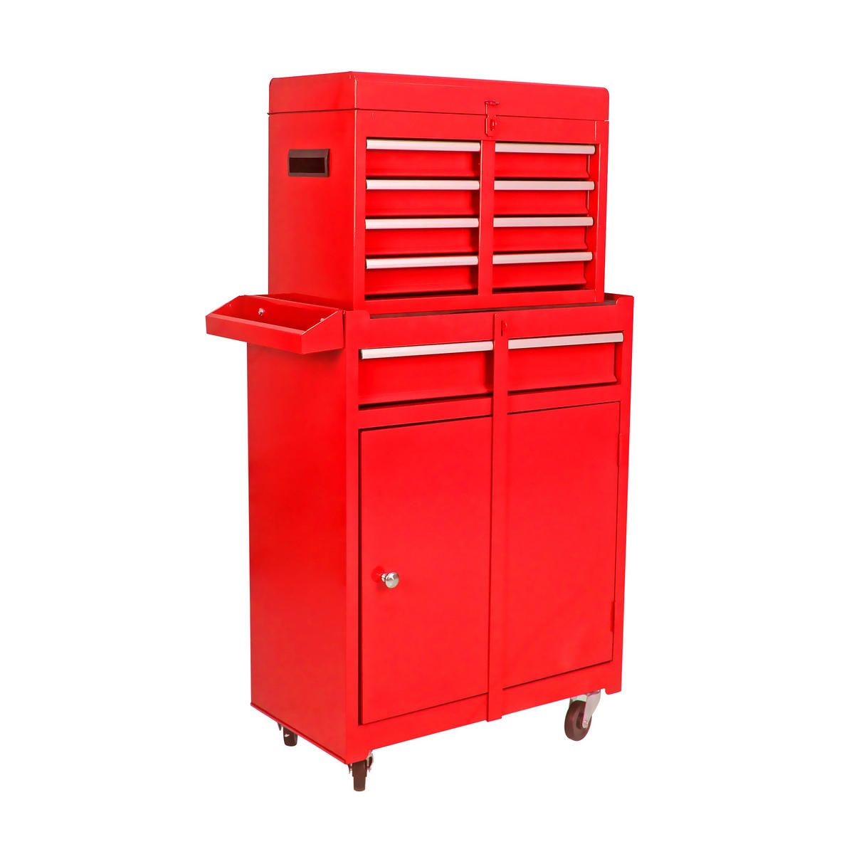 KOMBINATIONSKOFFER – mit 5 Schubladen (rot) - Rot, Metall (28/102/58.5cm) - DCA