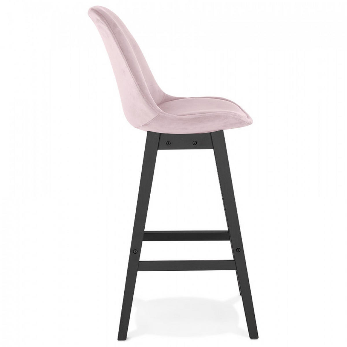 BARHOCKER Rosa 48x113x56cm - Schwarz/Rosa, Holz/Textil (48/113/56cm) - AlterEgo