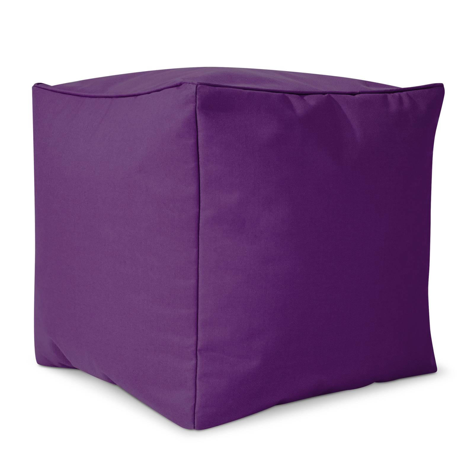 SITZSACK-HOCKER Pouf "Cube" 40x40x40cm - Lila, Textil (40/40/40cm) - Green Bean