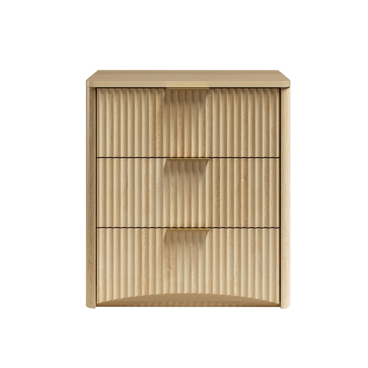NACHTTISCH 58/38/64 cm mit 3 Schubladen in Eicheoptik - Braun, Holzwerkstoff (38/64/58cm) - BEAOK