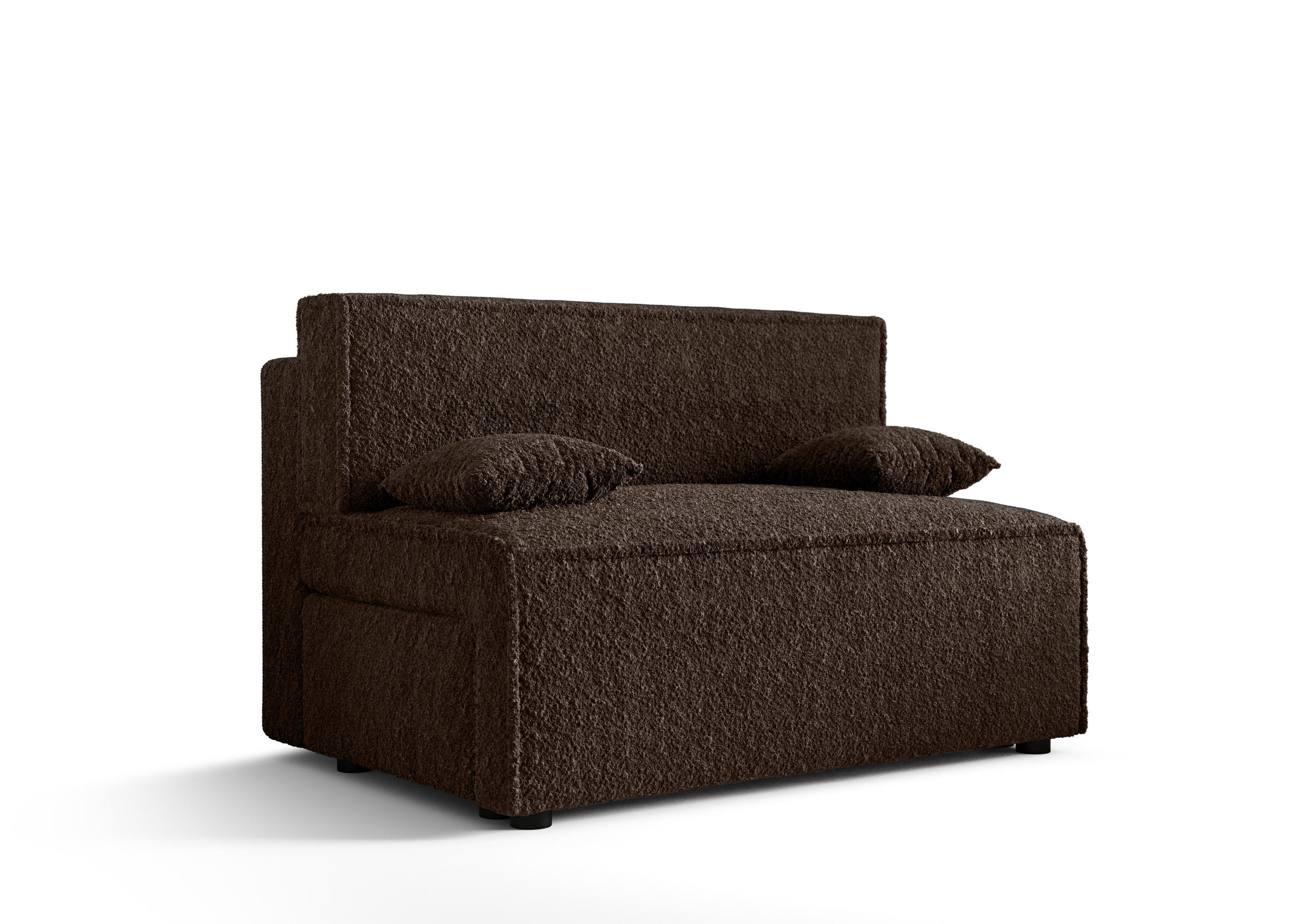 SOFA Mira ohne Armlehnen mit Schlaffunktion - Dunkelbraun, Textil (131/90/85cm) - SIMKAM Furniture