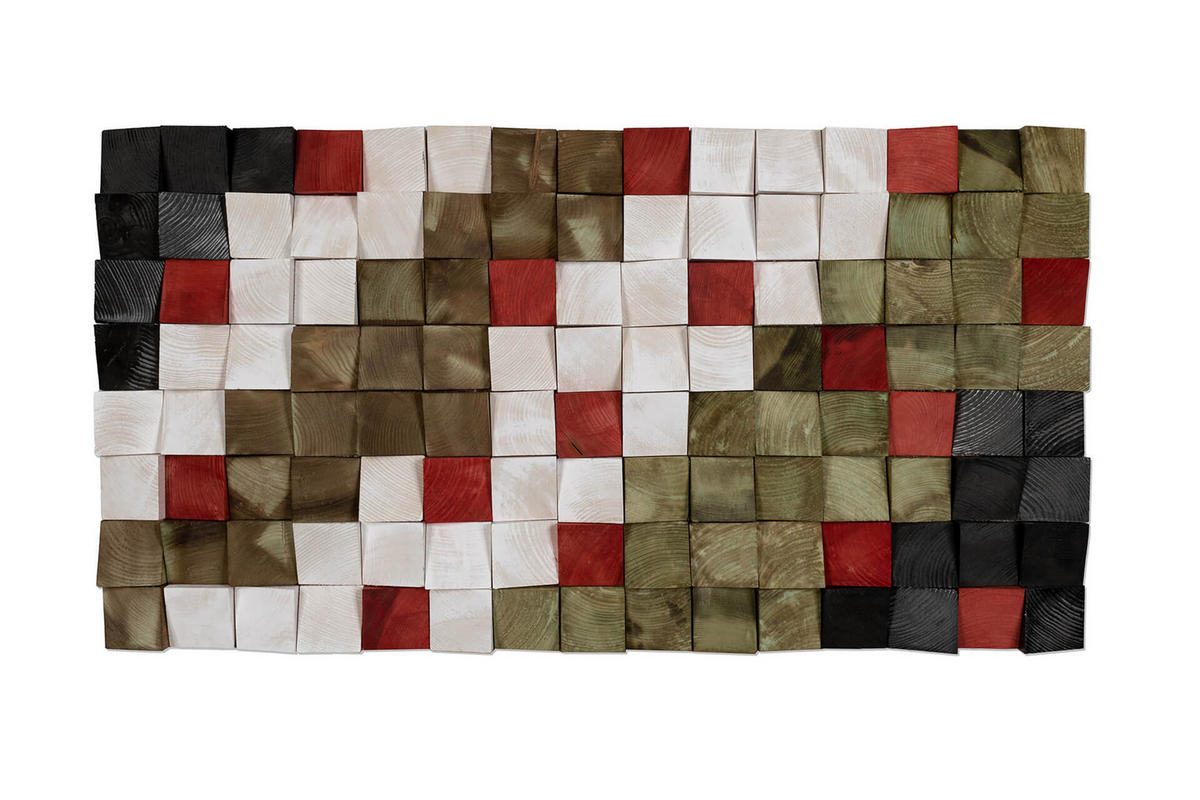 HOLZBILD Grün 102/55 cm - Weiß/Grün, Holz (6.5/55cm) - KUNSTLOFT