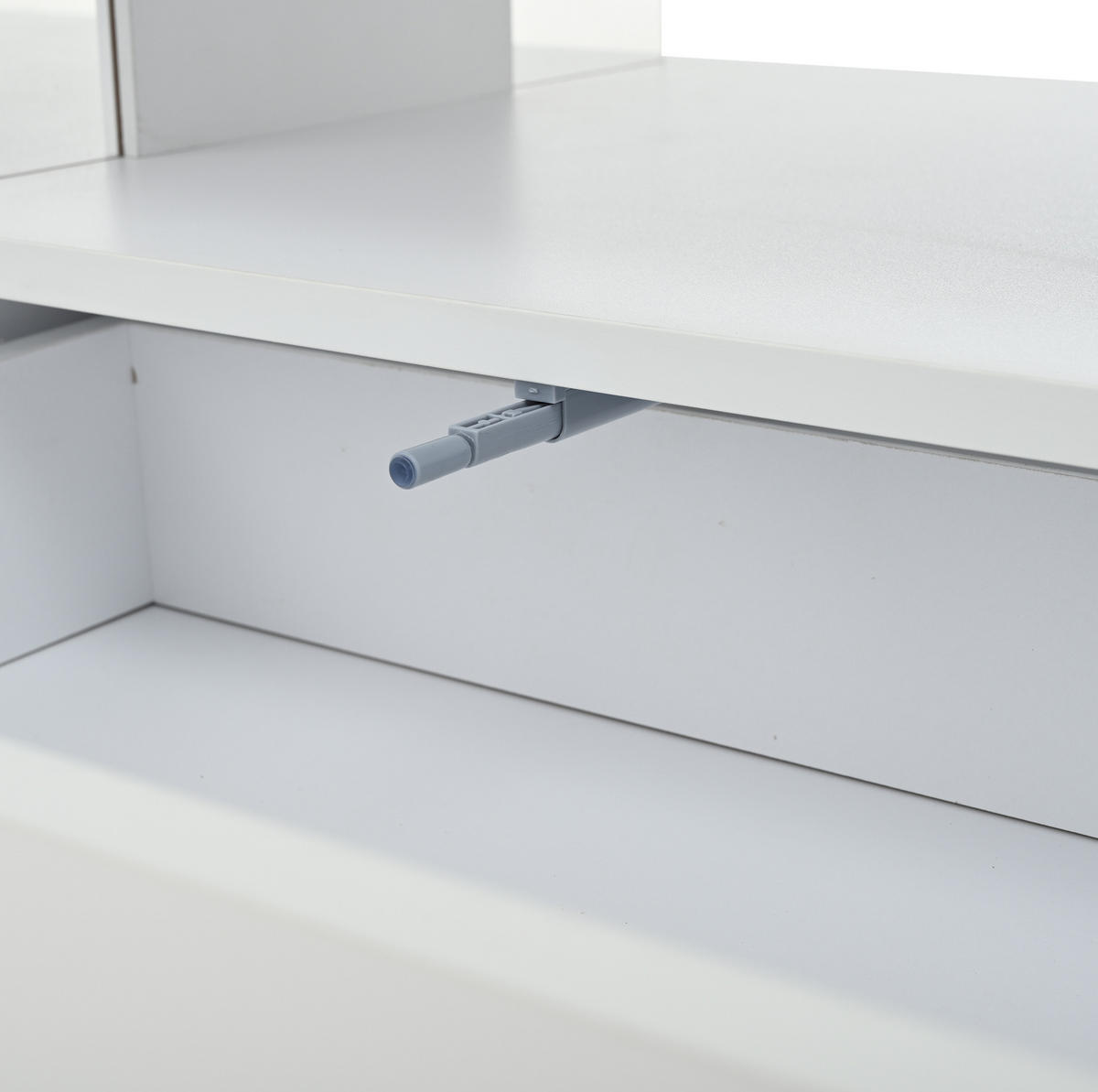 COUCHTISCH 100/50/46 cm in Weiß mit höhenverstellbarer Platte und LED-Beleuchtung - Weiß, Holzwerkstoff (120/50/46cm) - Flora Grace