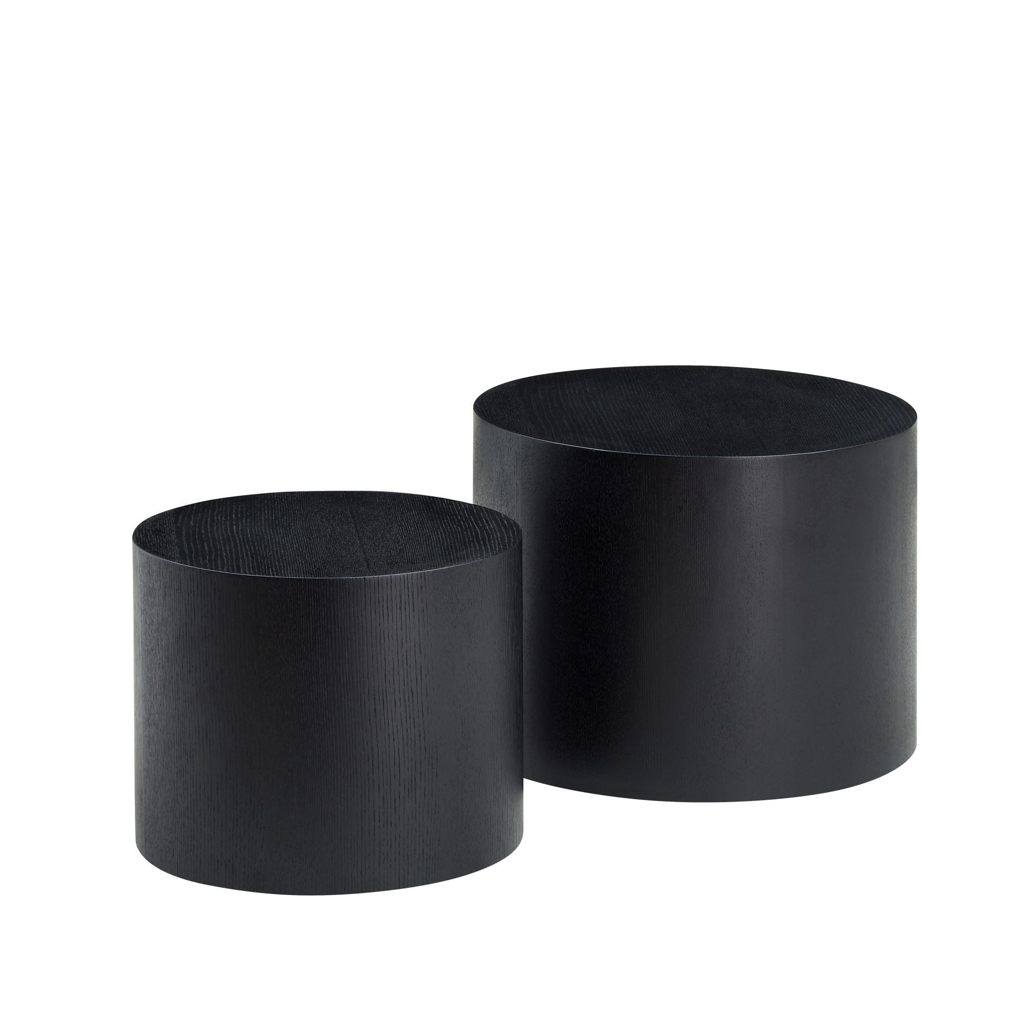 COUCHTISCH-SET 48/38 cm Schwarz, 2-teilig, platzsparend ineinanderstellbar - Schwarz, Holzwerkstoff (48/48/38cm) - BEAOK