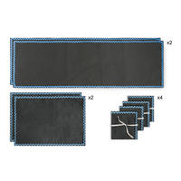 TISCHET 8-teilig, 100% Leinen, grau und blau SET WAVY - Grau, Textil (40/130cm) - RNT By Really Nice Things